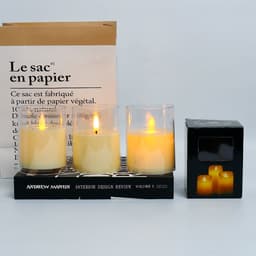 image-Zhu Sheng LED Candle - White Cylindrical Christmas LED Candle Set of 3
