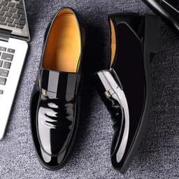 image-Men's Leather Shoes Brown Size 44 Casual