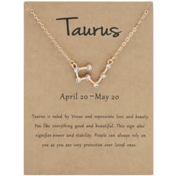image-Yulu 12-Constellation Diamond Necklace Alloy Clavicle Chain - Brown