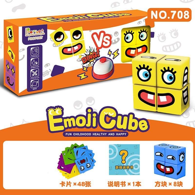 image-Cross-border children's face-changing Rubik's cube building blocks bell logical thinking training early education educational toys reaction force toys