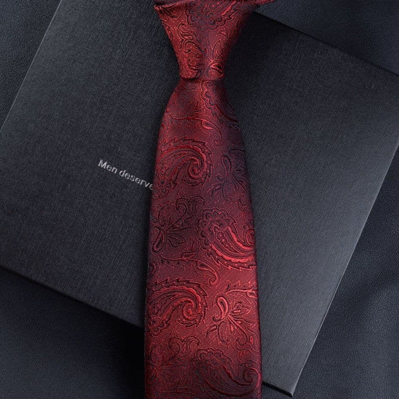image-Necktie business tie silk hand tie men's fashion retro business casual professional dress 8CM boxed
