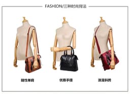 image-European and American retro cross-border wholesale women's bags 2023 new mother-in-law bag oily leather shoulder four-piece set women's handbag