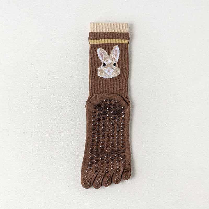 image-Yoga Socks Women's Non-Slip Five-Toe Cotton