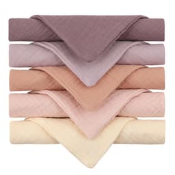 image-Baby Muslin Cotton Handkerchiefs 5pcs - Face Wipes Bibs