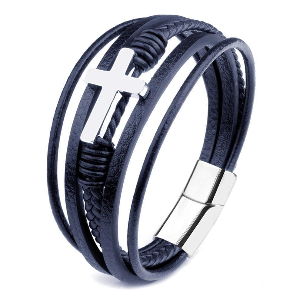 image-Yiwu Yunjin Leather Bracelet Men - Gold 23CM