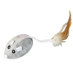 image-Smart USB Rechargeable Cat Toy Mouse - Brown Plush Electric Teaser