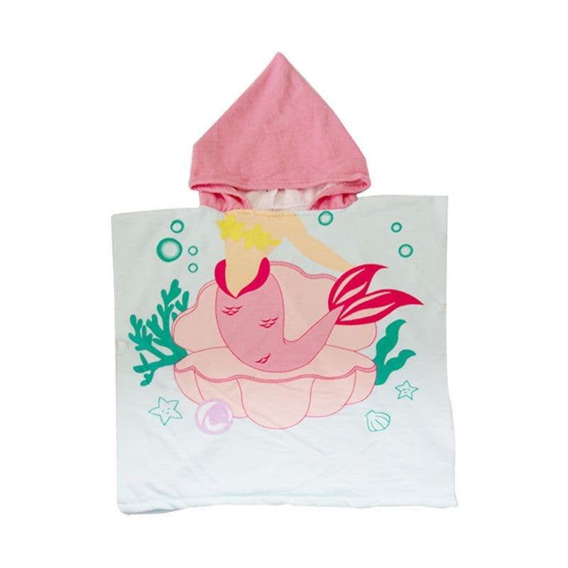 image-Kids Pink Bunny Bathrobe Beach Towel - 60x120cm Absorbent Quick-Drying