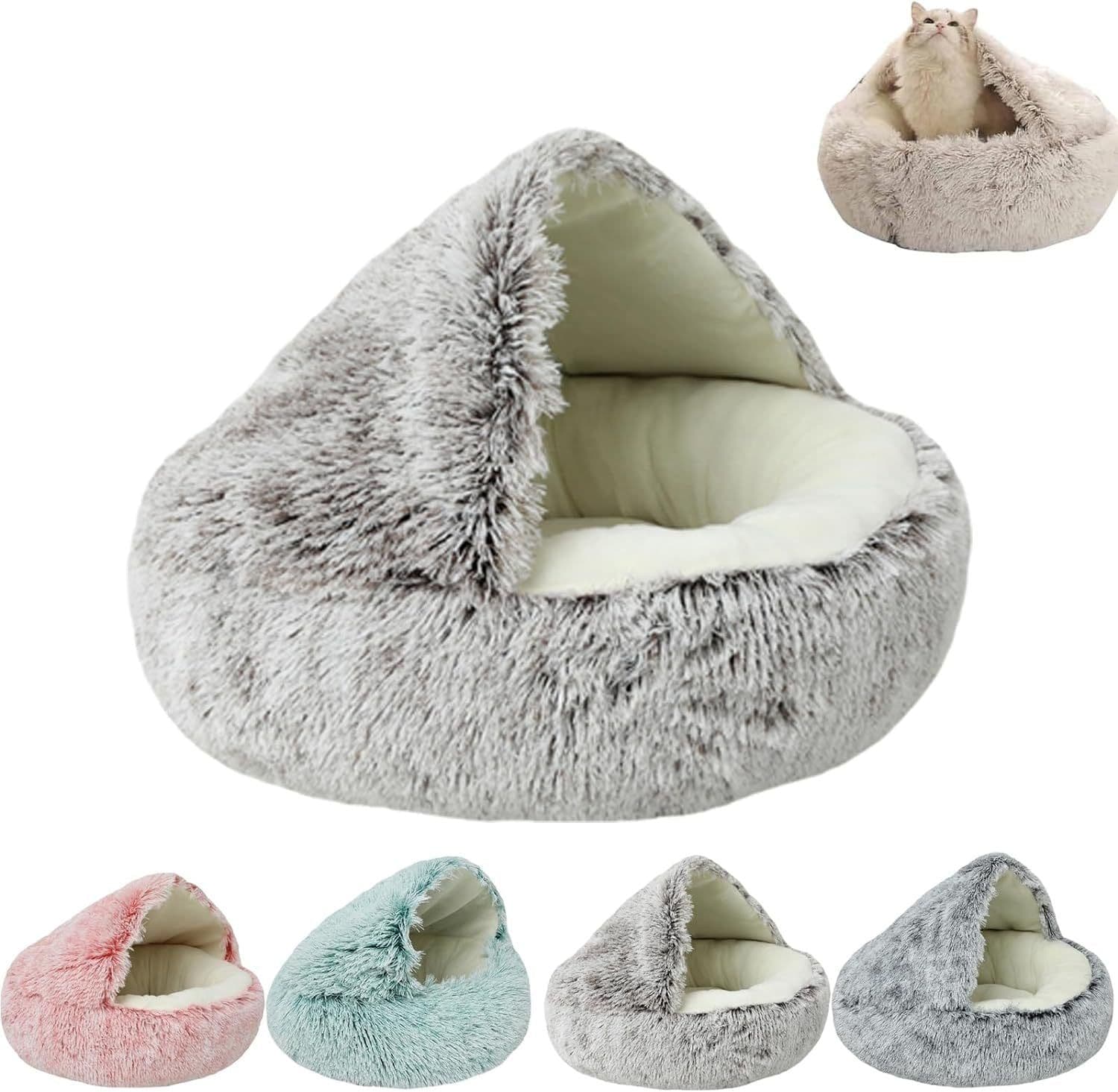image-Crystal Velvet Cat Nest 65x65cm - Green Plush