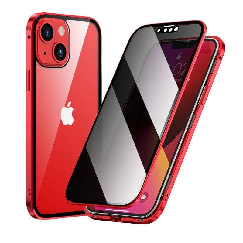 image-Suitable for iPhone14 mobile phone case Magneto Apple HD / anti-peep double-sided glass metal magnetic suction protective cover