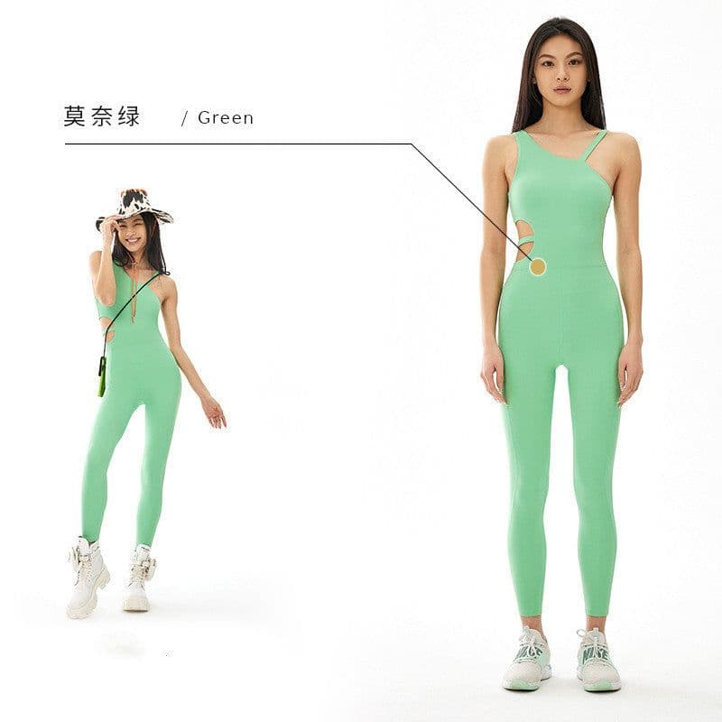 image-Hot sale in Europe and the United States new sexy beautiful back one-piece yoga suit showing buttocks quick-drying breathable fitness clothes buttocks one-piece suit for women