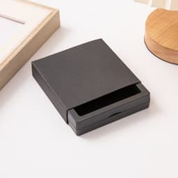 image-Jewelry Ring Storage Box - Orange Cardboard 11x11cm