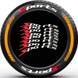image-SPORTS Tire Letter Stickers - PVC 8 Sets DIY Decoration