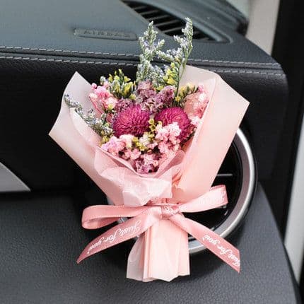 image-Aromatherapy Clip Bouquet - Beige Hydrangea Car Fragrance Decor