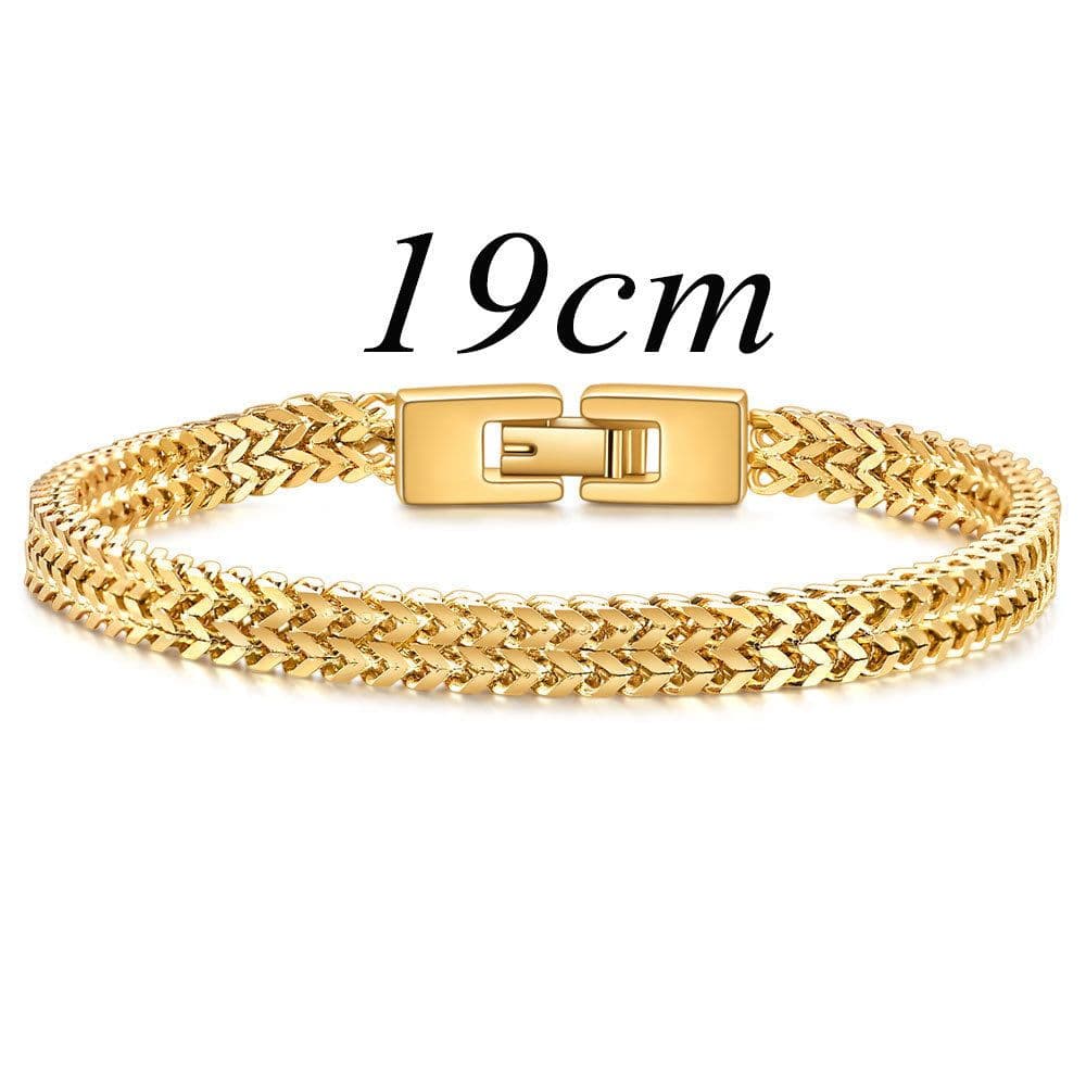 image-Trendy Hip-Hop RapHap Steel Snake Chain Bracelet - Titanium Steel