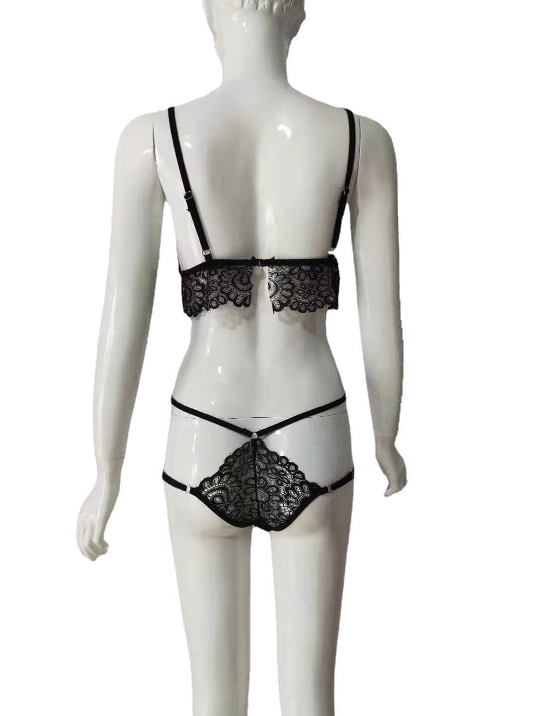 image-Yunwei Lace Lingerie - Black XL