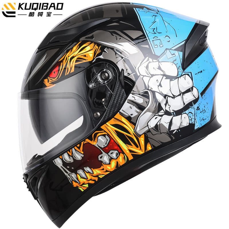 image-Coolqibao Motorcycle Full-Face Helmet Bluetooth XXL Gray