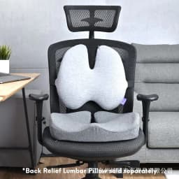 image-Memory Foam Seat Cushion Set - Grey Plush with Lumbar