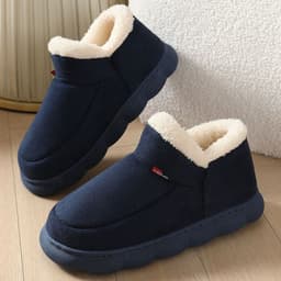 image-Enjoy Velvet Cotton Shoes - Burgundy Unisex Winter
