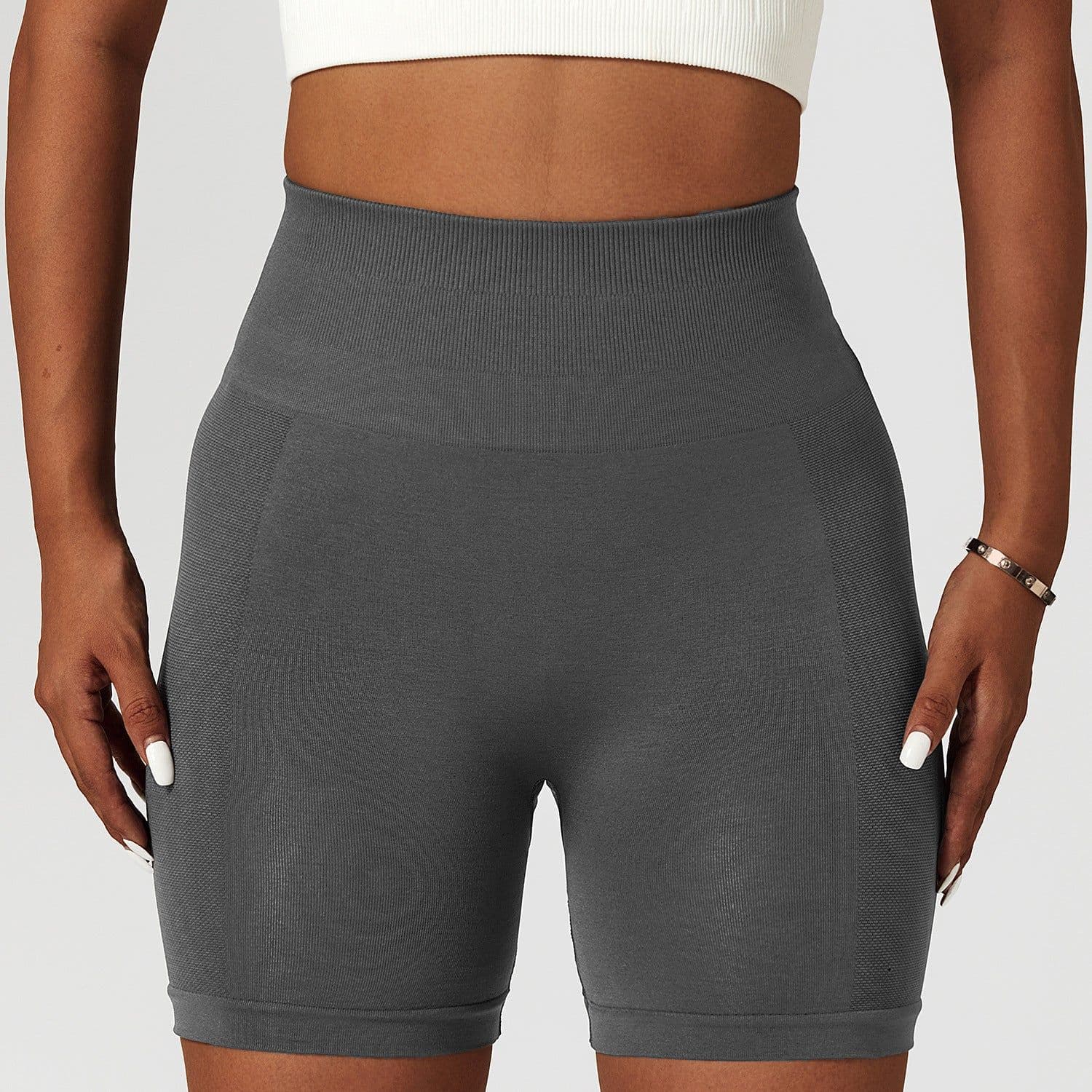 image-Yoga Shorts - Summer Running Tights, Breathable High Waist, Versatile Sports Pants, Far Mountain Ash