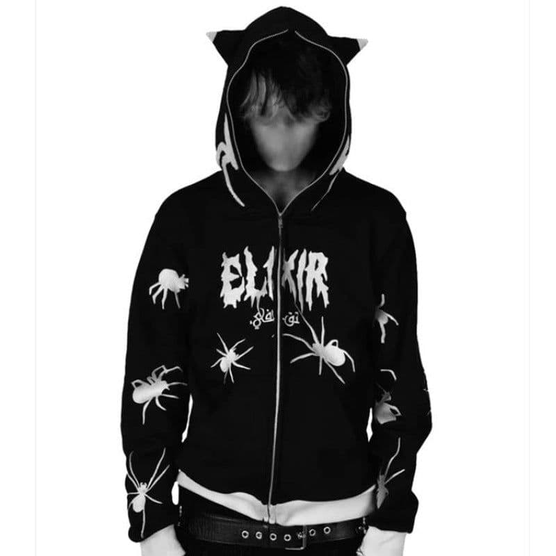 image-CDJLFH Spider Zip Hoodie - White XXL