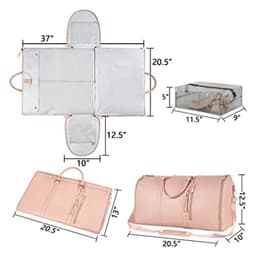 image-Spot Travel Duffle Bag - Off White PU Leather Large