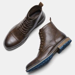image-Martin Boots Men PU Leather Winter Black
