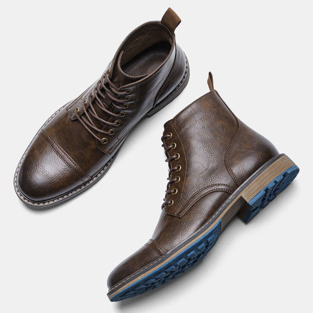 image-Martin Boots Men PU Leather Winter Black