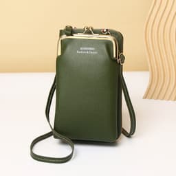 image-Messenger Bag Mobile Phone Bag Ladies Shoulder Bag Candy Color Mini Small Bag Vertical Ladies Clutch Bag Ladies Long Wallet