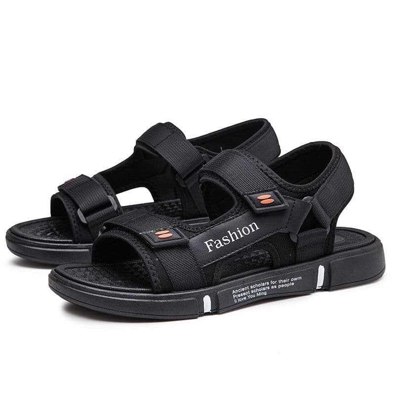 image-Men's Beach Sandals - Grey Velcro Size 36