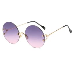 image-Jimila Round Frameless Sunglasses - Gold Metal UV400