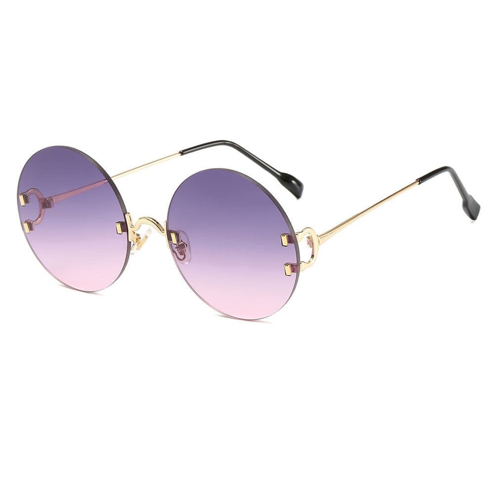 image-Jimila Round Frameless Sunglasses - Gold Metal UV400