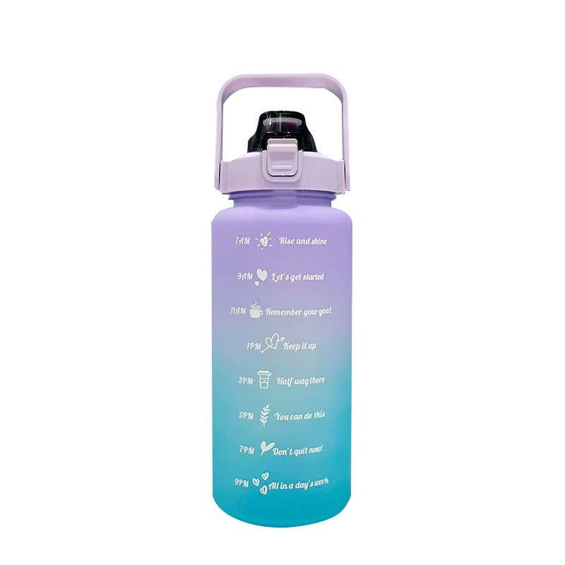 image-Wardcolor Purple Green Gradient 2000ml Sports Bottle Outdoor Portable With Scale