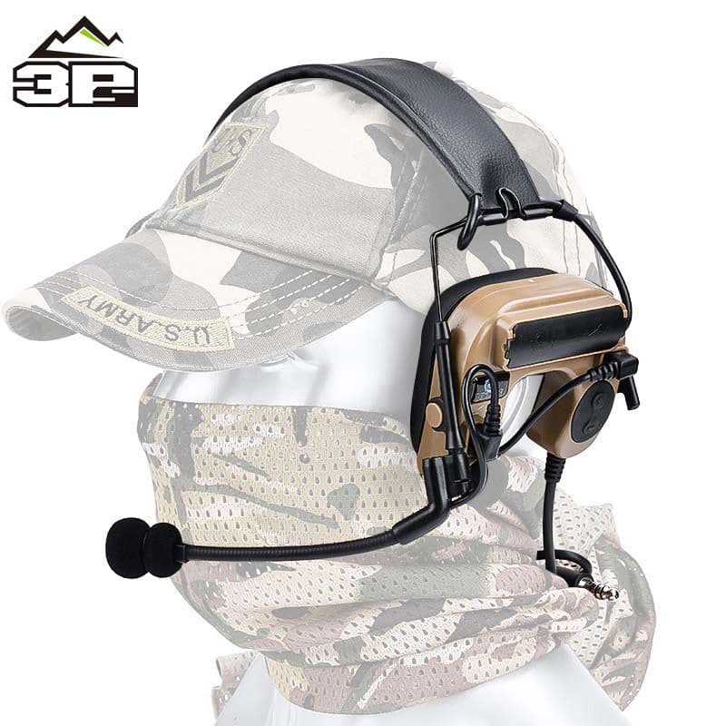 image-3PS Tactical Headphones C4 U-Type Wired Sand