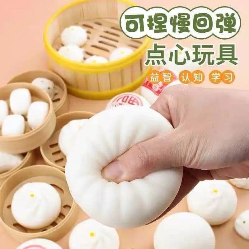image-Steamed Bun Stress Relief Toy - Slow Rebound TPR