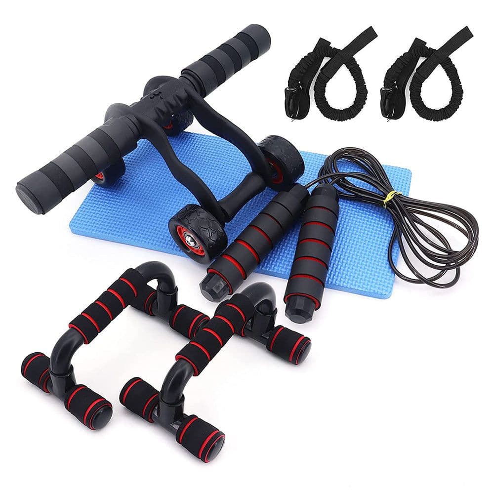 image-LEATOU Ab Wheel 7-Piece Indoor Fitness Equipment Set - LT-TZ32