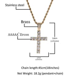 image-Cross Necklace Silver Luminous Zircon Pendant