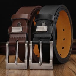 image-New belt men's wholesale imitation leather casual belt men's manufacturers make all-match belts PU leather pants belt on behalf of