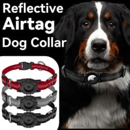 image-Nylon Pet Collar for Apple AirTag - Silver