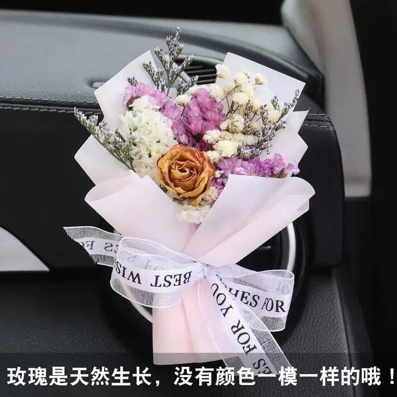 image-Aromatherapy Clip Bouquet - Beige Hydrangea Car Fragrance Decor