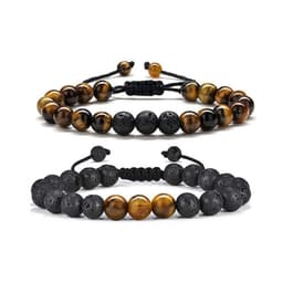 image-Cross-border Hot Selling Men's Bracelet Natural Tiger's Eye Braided Bracelet Essential Oil Aromatherapy Beads Amazon Hot Sale