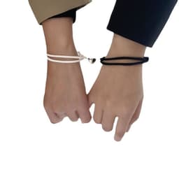 image-Bee Magnetic Couple Bracelet Set - Adjustable Love Heart