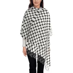image-Arabian Scarf Shawl - Navy Blue Gold 50x180cm Polyester