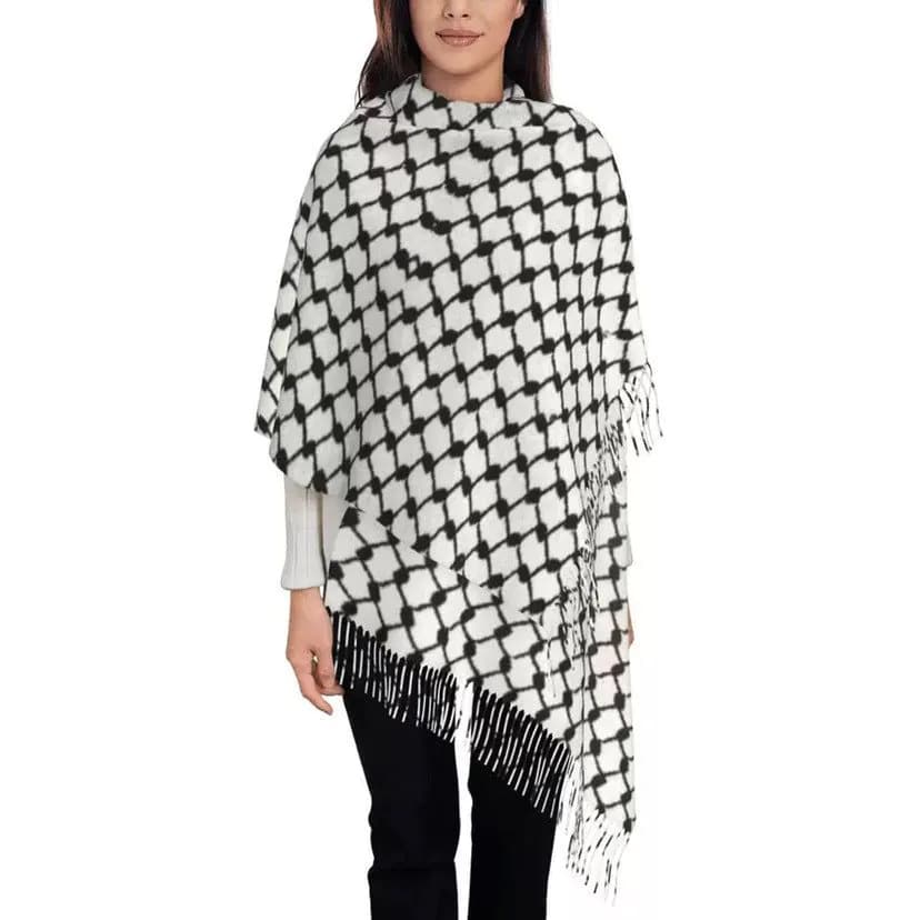 image-Arabian Scarf Shawl - Navy Blue Gold 50x180cm Polyester