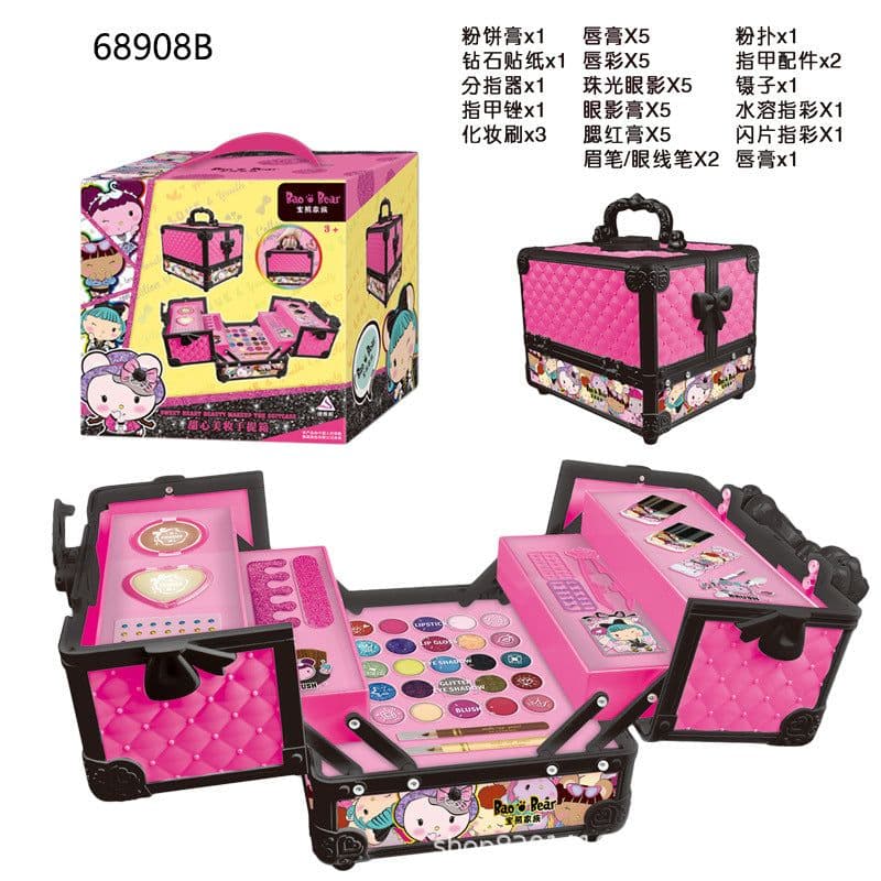 image-Kids Makeup Toy Suitcase - Princess Makeup Set for Girls 7-14 Years Old - Birthday Gift