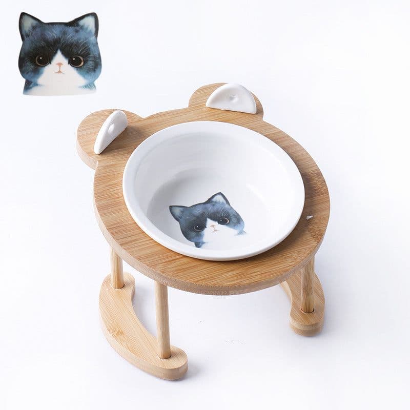 image-Cat & Dog Ceramic Double Bowl - Elevated Feeder