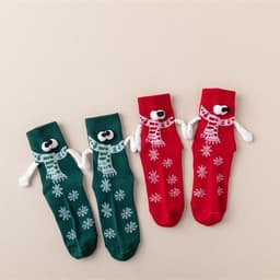 image-Magnetic Christmas Mid-Calf Socks - White