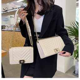 image-European and American one-shoulder cross-body women's bags wholesale 2021 autumn and winter new cross-border rhombus chain armpit women's bags wholesale