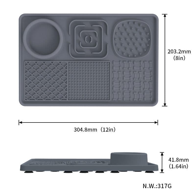image-Pet Licking Mat - Blue Silica Gel Slow Feed Placemat, Gift (60 characters)