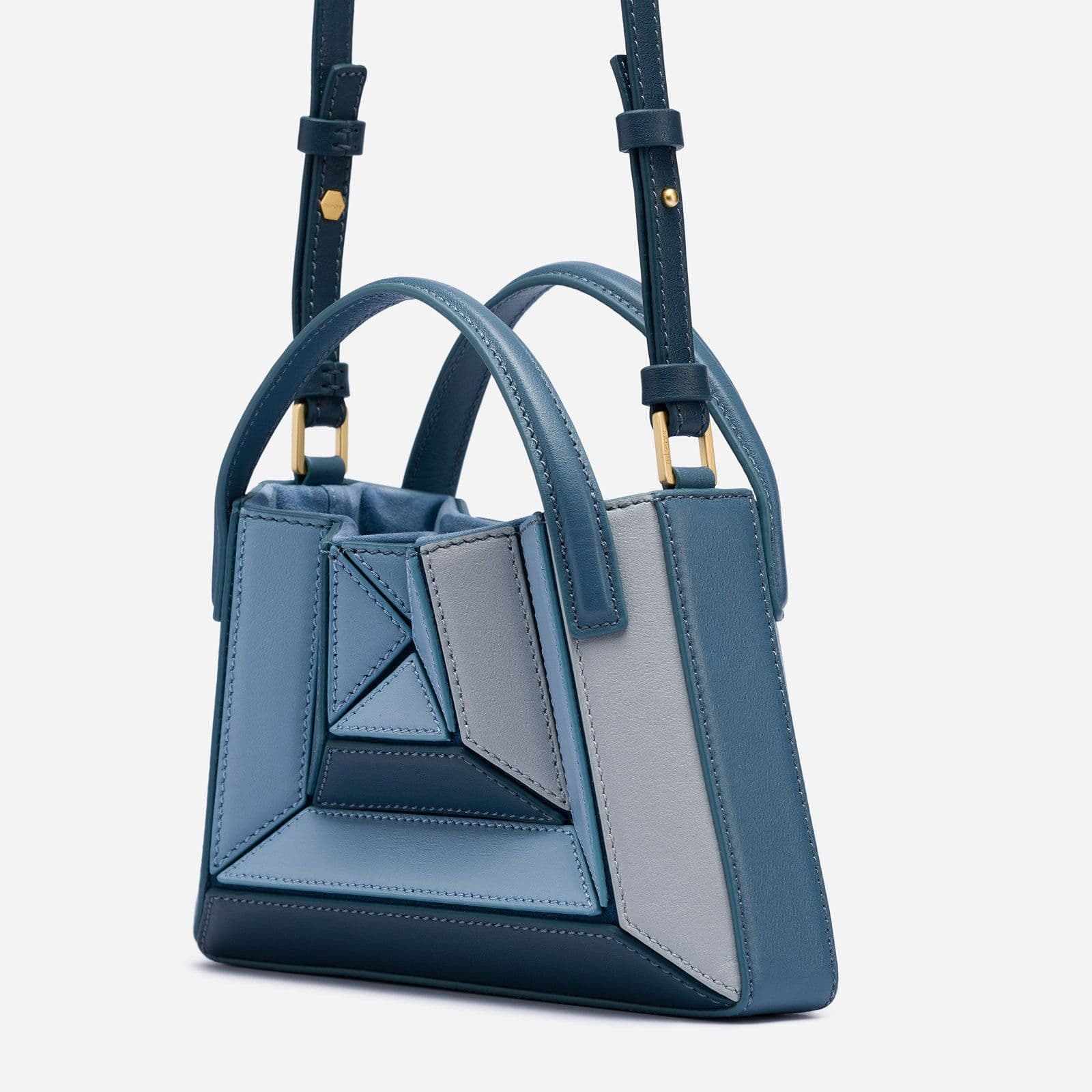 image-Contrast Color Splicing Handbag Women's Drawstring