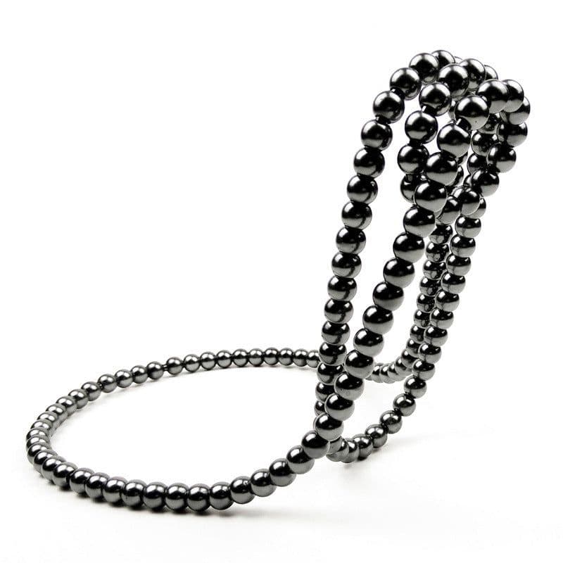 image-Personalized Pearl Necklace Wine Rack - Elegant